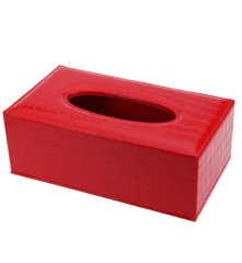 Elegant Royal PU Leather Crocodile Pattern Tissue Box