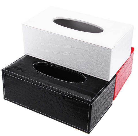 Elegant Royal PU Leather Crocodile Pattern Tissue Box