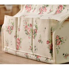 Flowers Pattern Tissue Linen Fabric Tissue Case