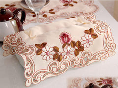 European Garden Embroidery Tissue Box Cover