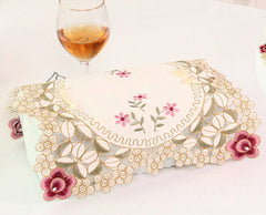 European Garden Embroidery Tissue Box Cover