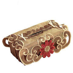 European Garden Embroidery Tissue Box Cover