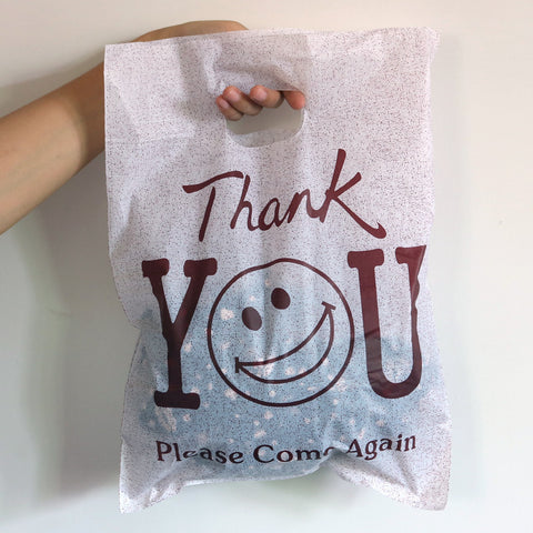 Coffe Thank You Smile Color Plastic Gift Bags