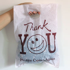 Coffe Thank You Smile Color Plastic Gift Bags