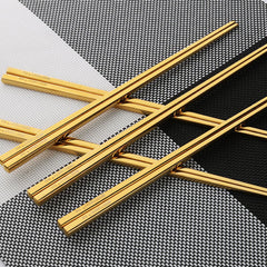 Reusable Titanium Plating Gold Chopsticks